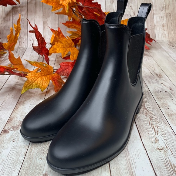 J. Crew Shoes - J. Crew Chelsea Matte Black Rain Boots Size 9